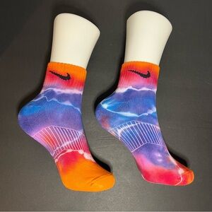 Custom Handmade “Reign Bow” Tie-Dye NIKE Ankle Socks